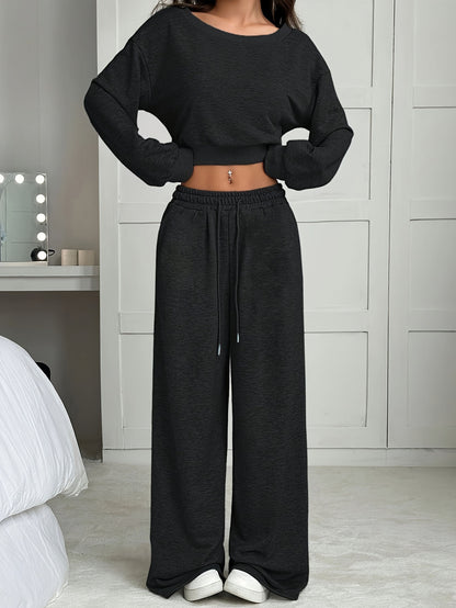 Open Shoulder Knitted Long Sleeve Suit